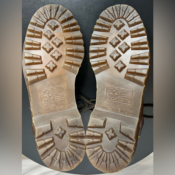 🇬🇧 VINTAGE Rare Dr. Doc Martens Brown Leather 8088 Combat Boots MADE IN ENGLAND - Picture 9 of 13